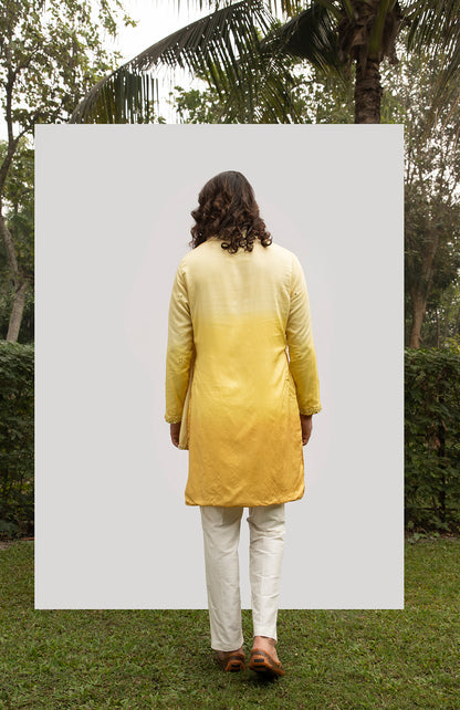 YELLOW OMBRE KURTA SET