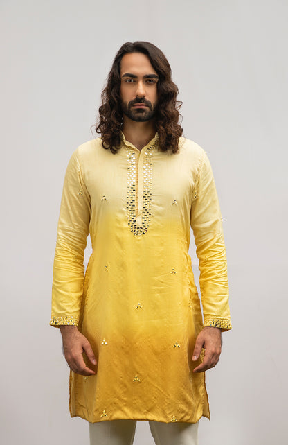 YELLOW OMBRE KURTA SET