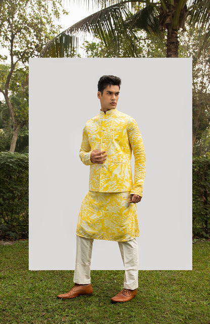 YELLOW PRINTED BUNDI