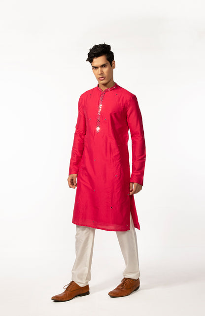HOTPINK MIRROR KURTA SET