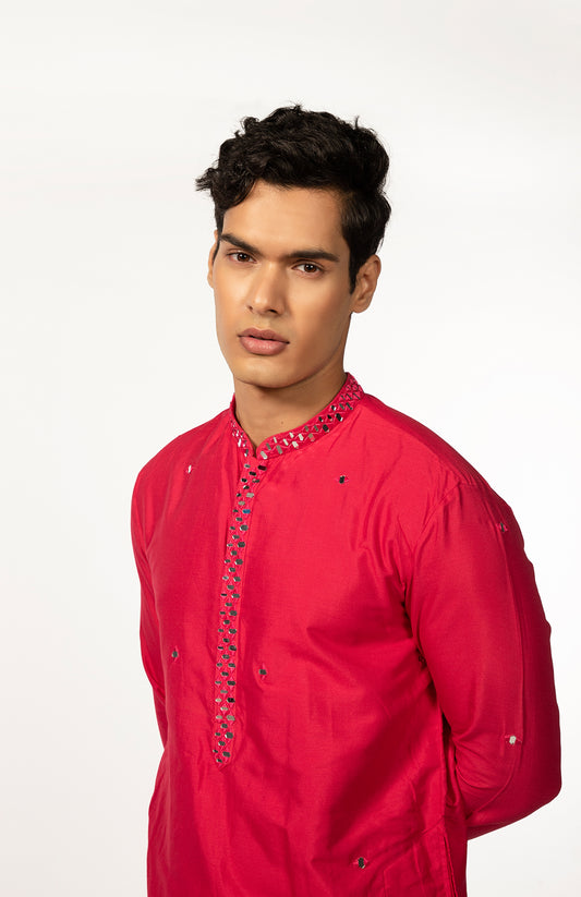 HOTPINK MIRROR KURTA SET