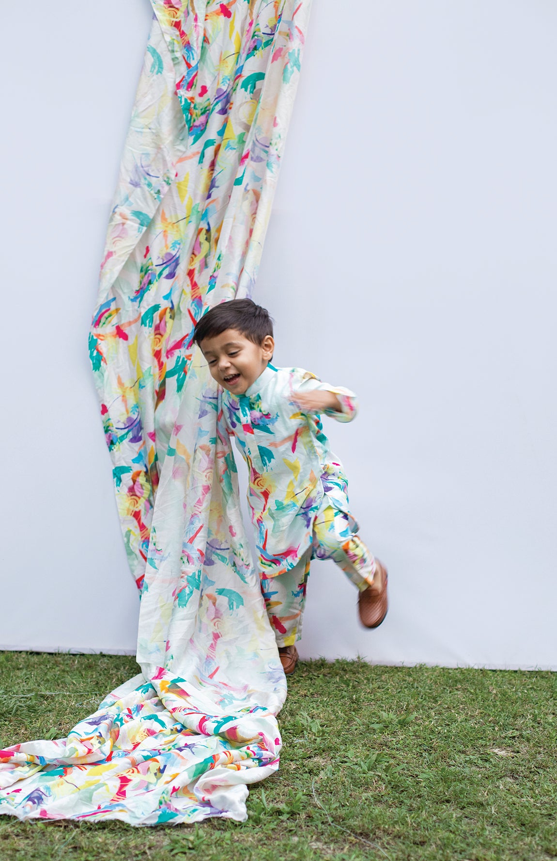 KIDS ABSTRACT PRINT KURTA SET