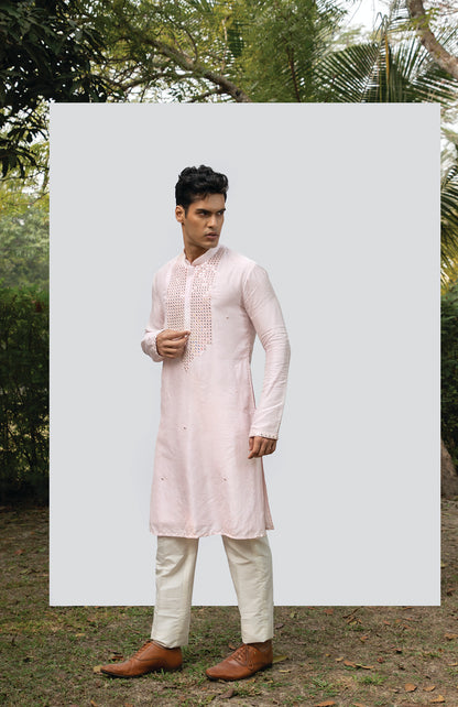 PINK VINTAGE MIRROR KURTA SET