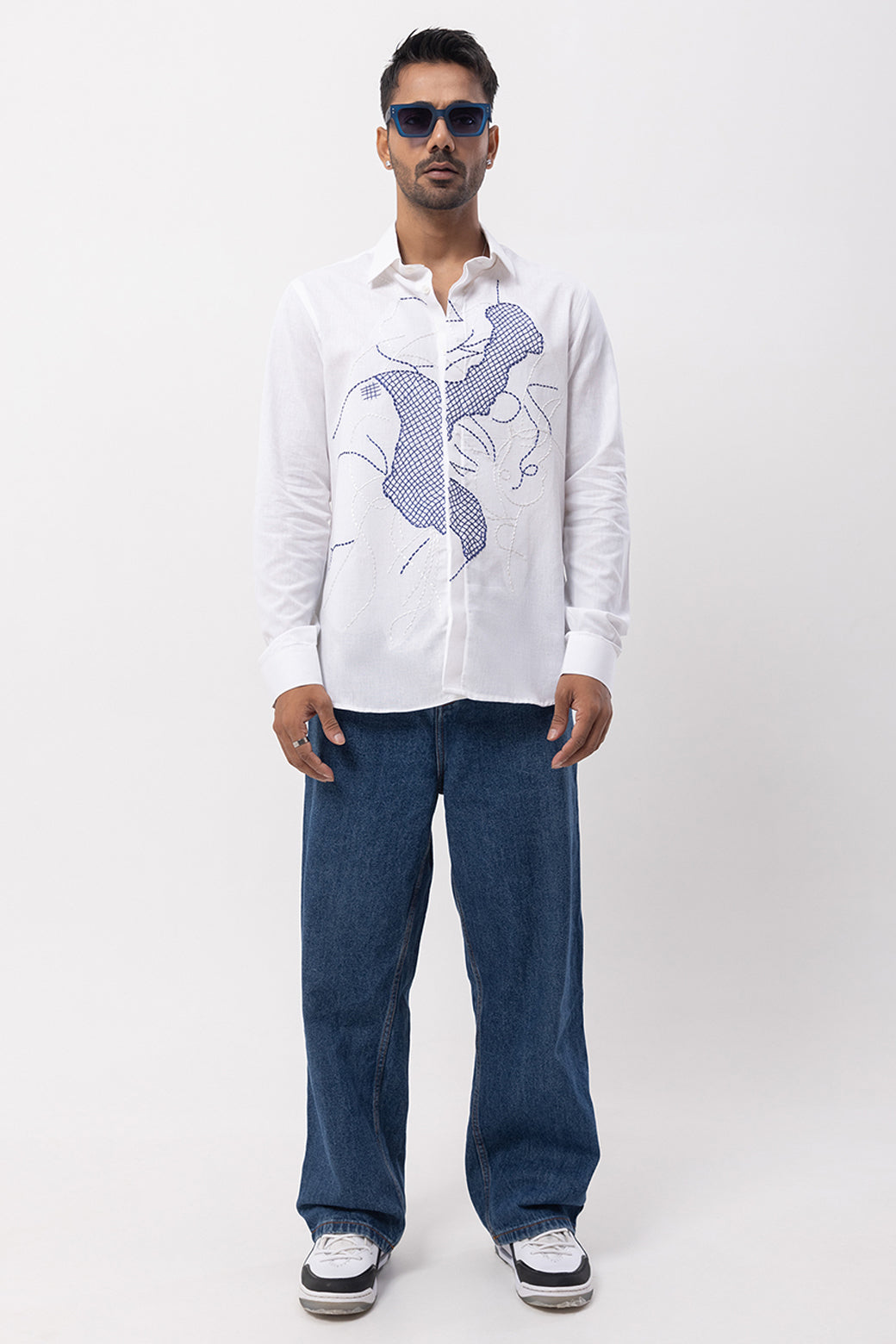 WEB ABSTRACT - HAND EMBROIDERED DESIGNER SHIRT