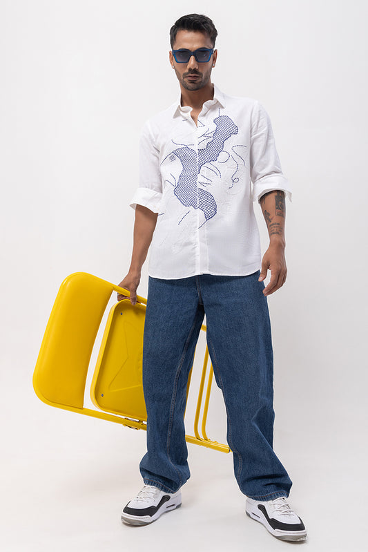 WEB ABSTRACT - HAND EMBROIDERED DESIGNER SHIRT
