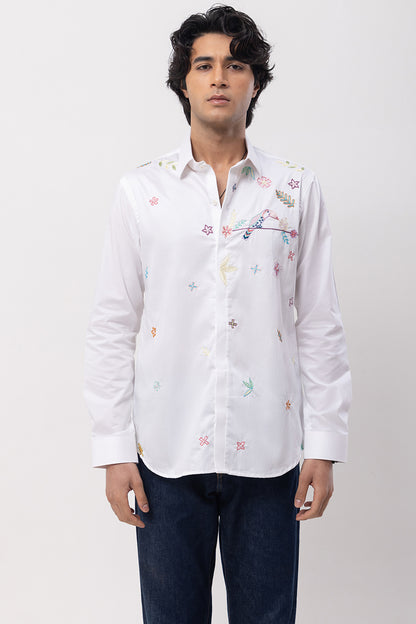 FLAMINGO - HAND EMBROIDERED DESIGNER SHIRT