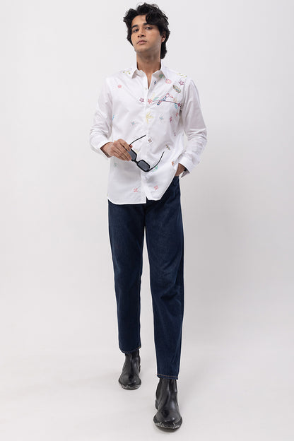 FLAMINGO - HAND EMBROIDERED DESIGNER SHIRT