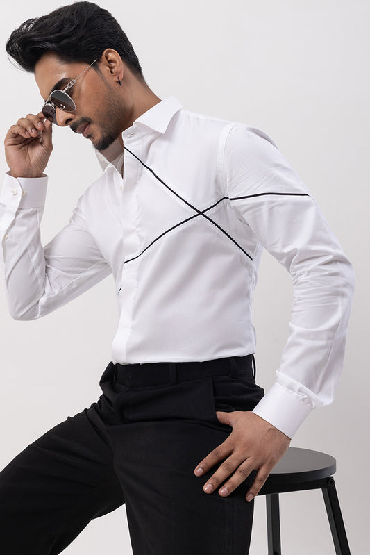 CROSS YOUR HEART - HAND EMBROIDERED DESIGNER SHIRT