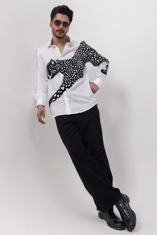 CHEETAH -  HAND EMBROIDERED  SHIRT