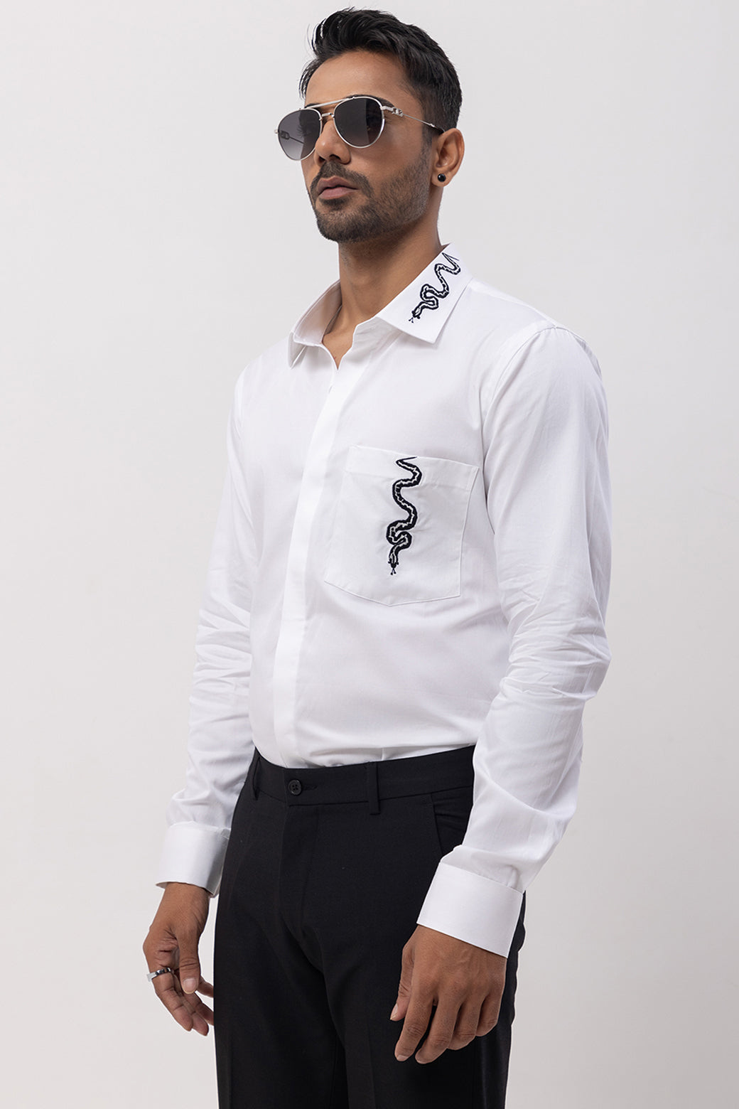 3 SNAKES - HAND EMBROIDERED DESIGNER SHIRT