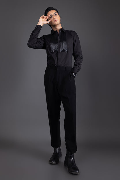LEATHER - HAND EMBROIDERED DESIGNER SHIRT