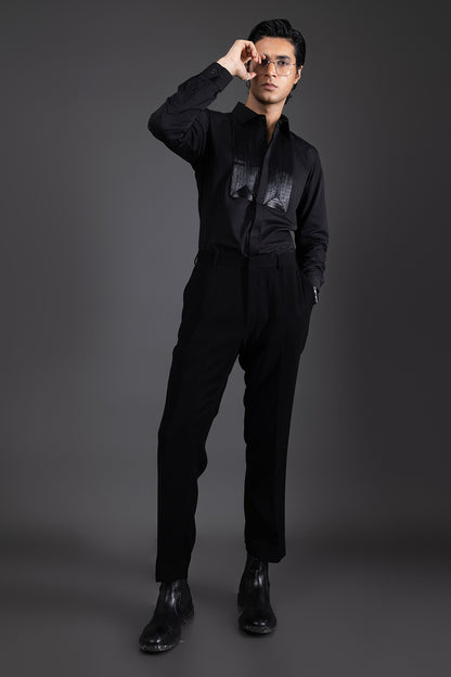 LEATHER - HAND EMBROIDERED DESIGNER SHIRT