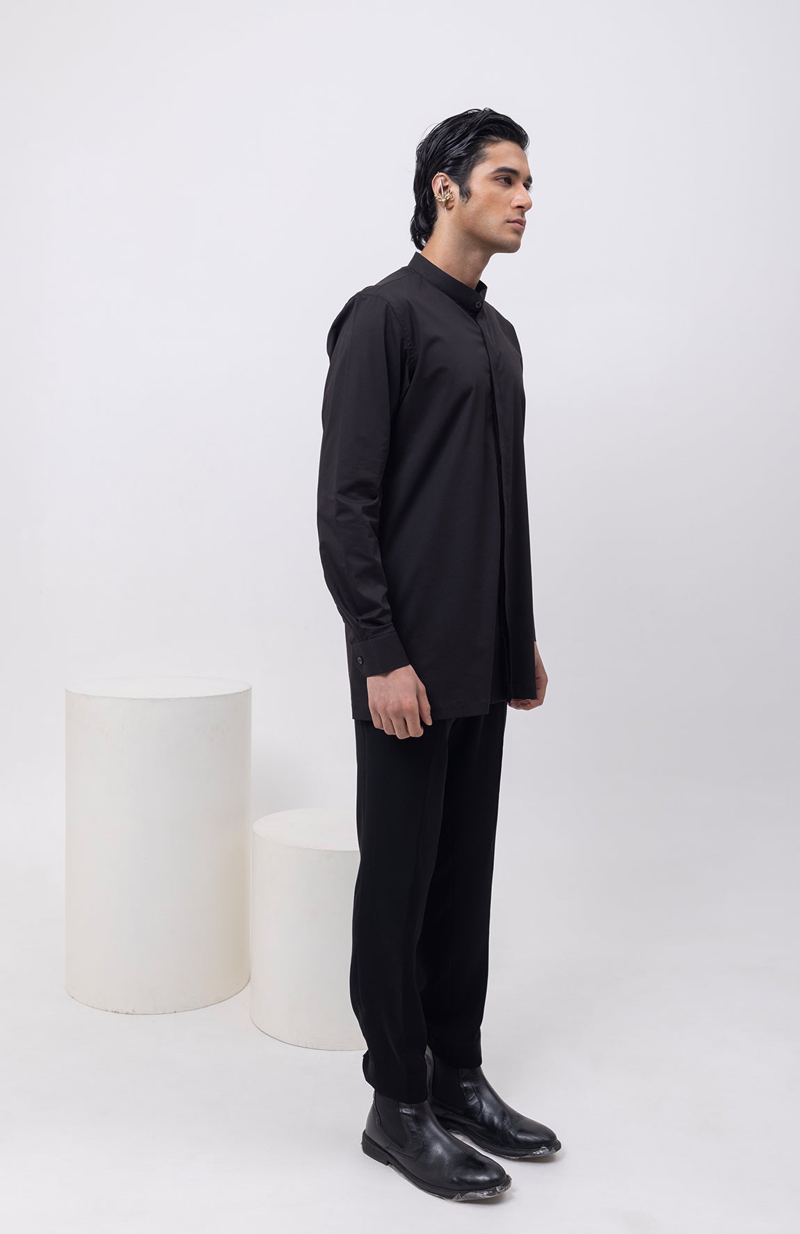 WATER - INDOWESTERN OPEN JACKET KURTA SET WITH TROUSERS