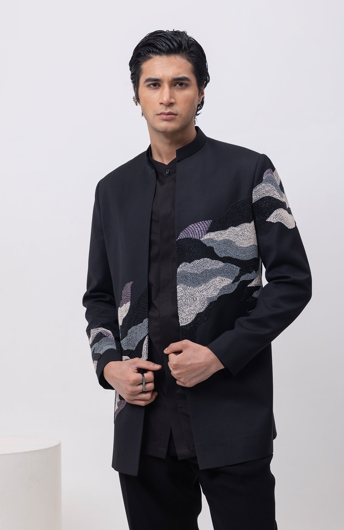 WATER - INDOWESTERN OPEN JACKET KURTA SET WITH TROUSERS