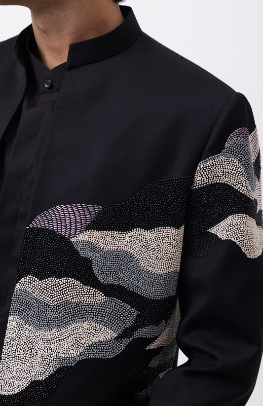 WATER - INDOWESTERN OPEN JACKET KURTA SET WITH TROUSERS