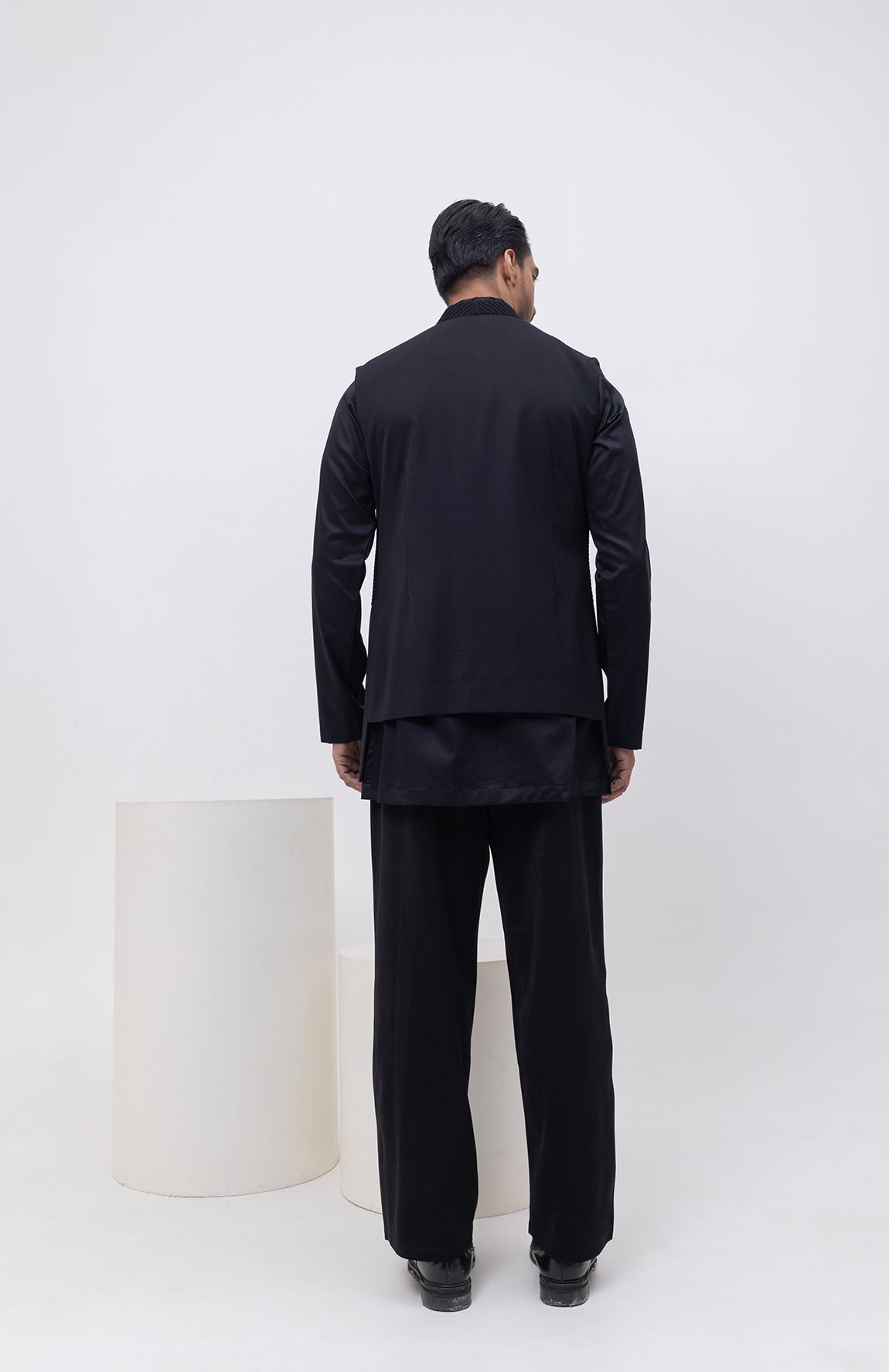 PINTUCK PANEL DESIGNER NEHRU JACKET/BUNDI WITH KURTA & PANT SET
