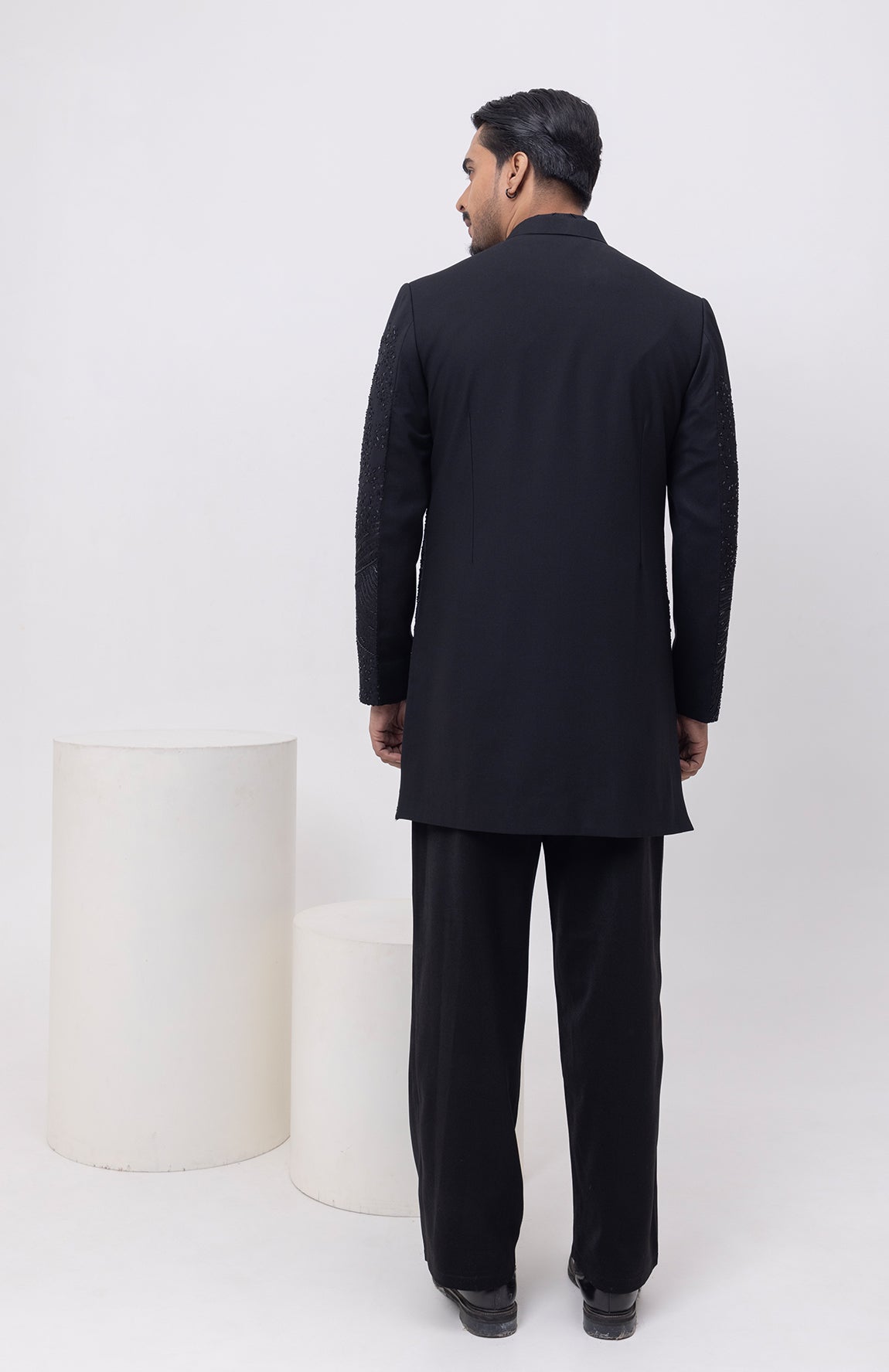 WATER - INDOWESTERN OPEN JACKET KURTA SET WITH TROUSERS