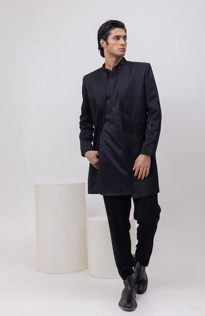CABLE THREADS - INDOWESTERN OPEN JACKET KURTA SET WITH TROUSERS