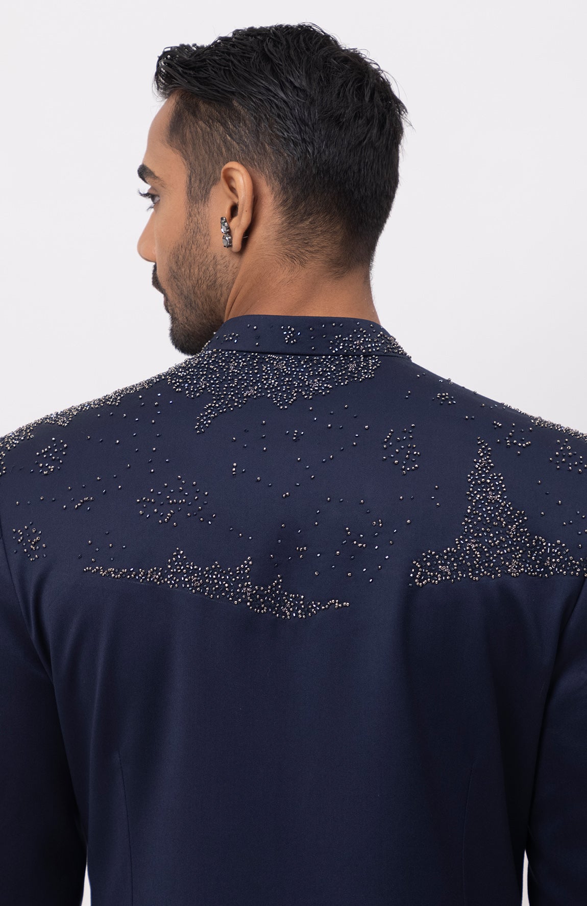 STARRY NIGHT INDOWESTERN LONG ACHKAN AND TROUSER SET