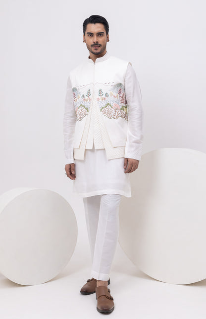 KASHMIRI DESIGNER NEHRU JACKET WITH KURTA & PANT SET