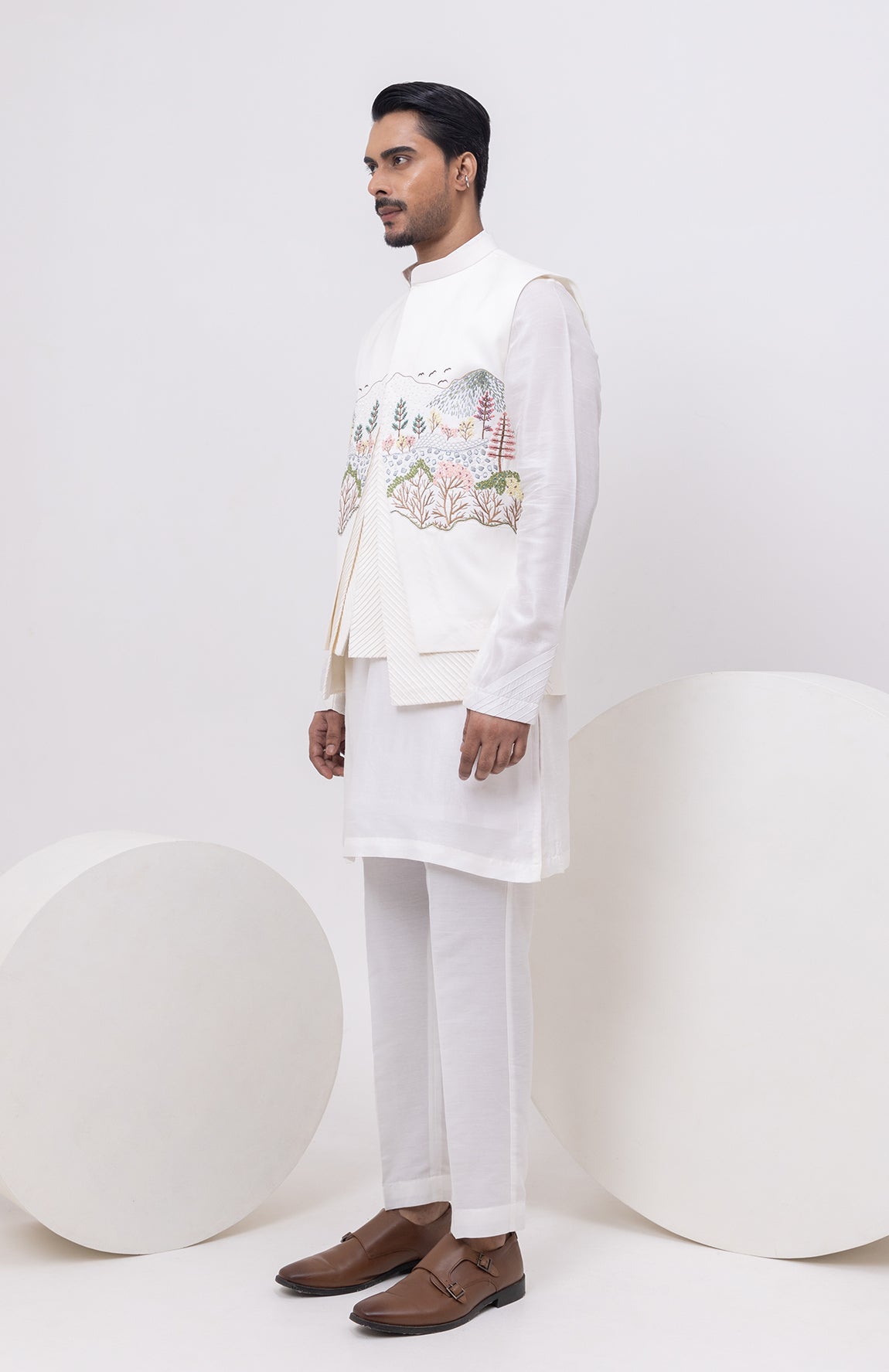 KASHMIRI DESIGNER NEHRU JACKET WITH KURTA & PANT SET