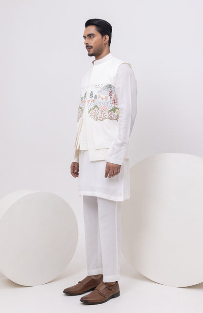 KASHMIRI DESIGNER NEHRU JACKET WITH KURTA & PANT SET