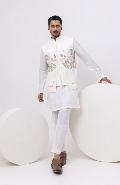 KASHMIRI DESIGNER NEHRU JACKET WITH KURTA & PANT SET