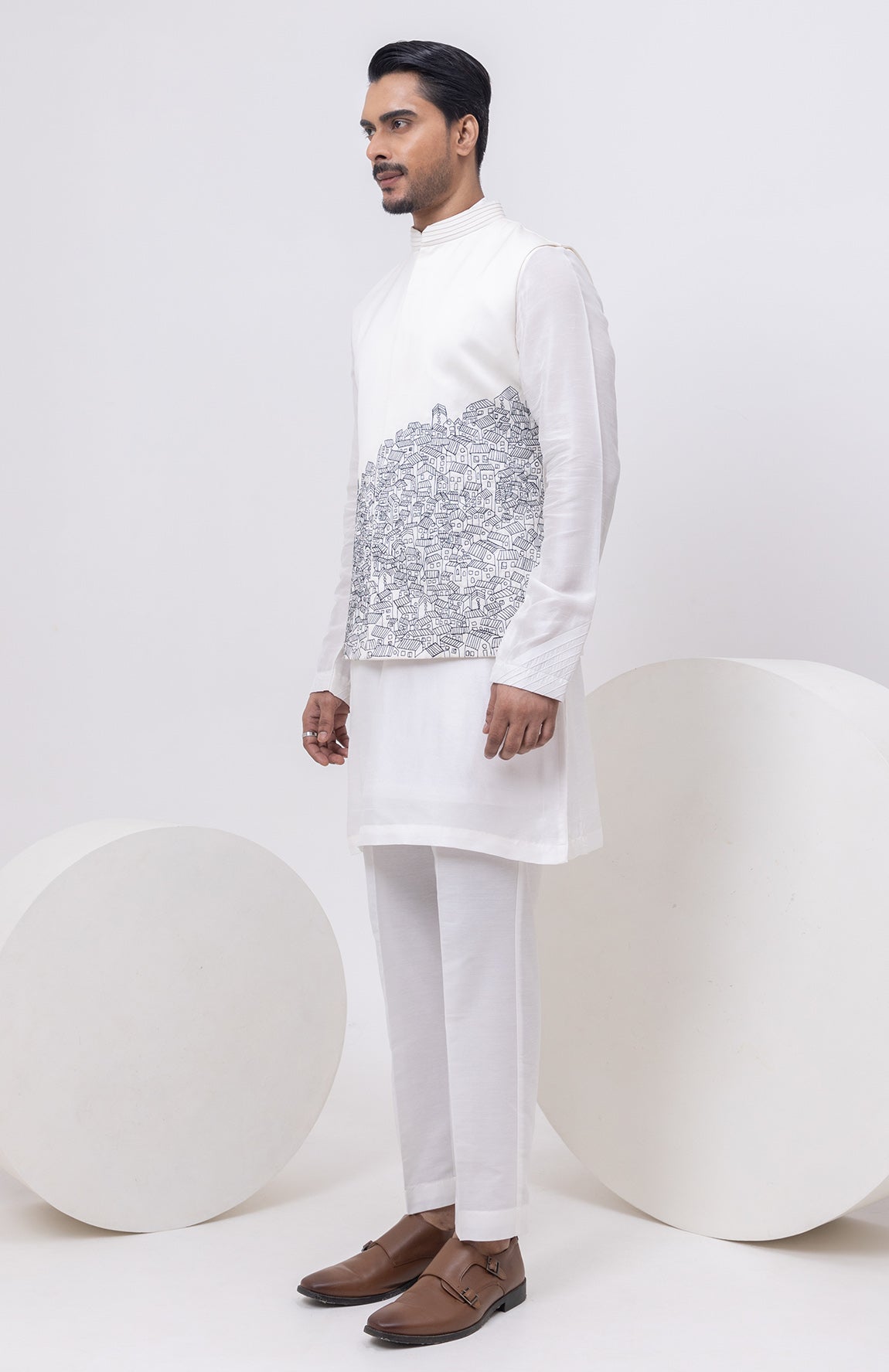BUILDING DESIGNER NEHRU JACKET WITH KURTA & PANT SET