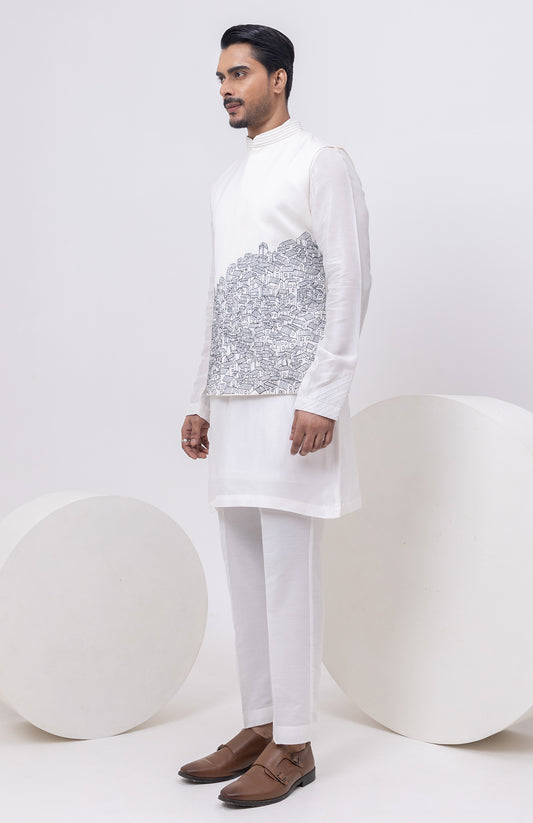 BUILDING DESIGNER NEHRU JACKET WITH KURTA & PANT SET