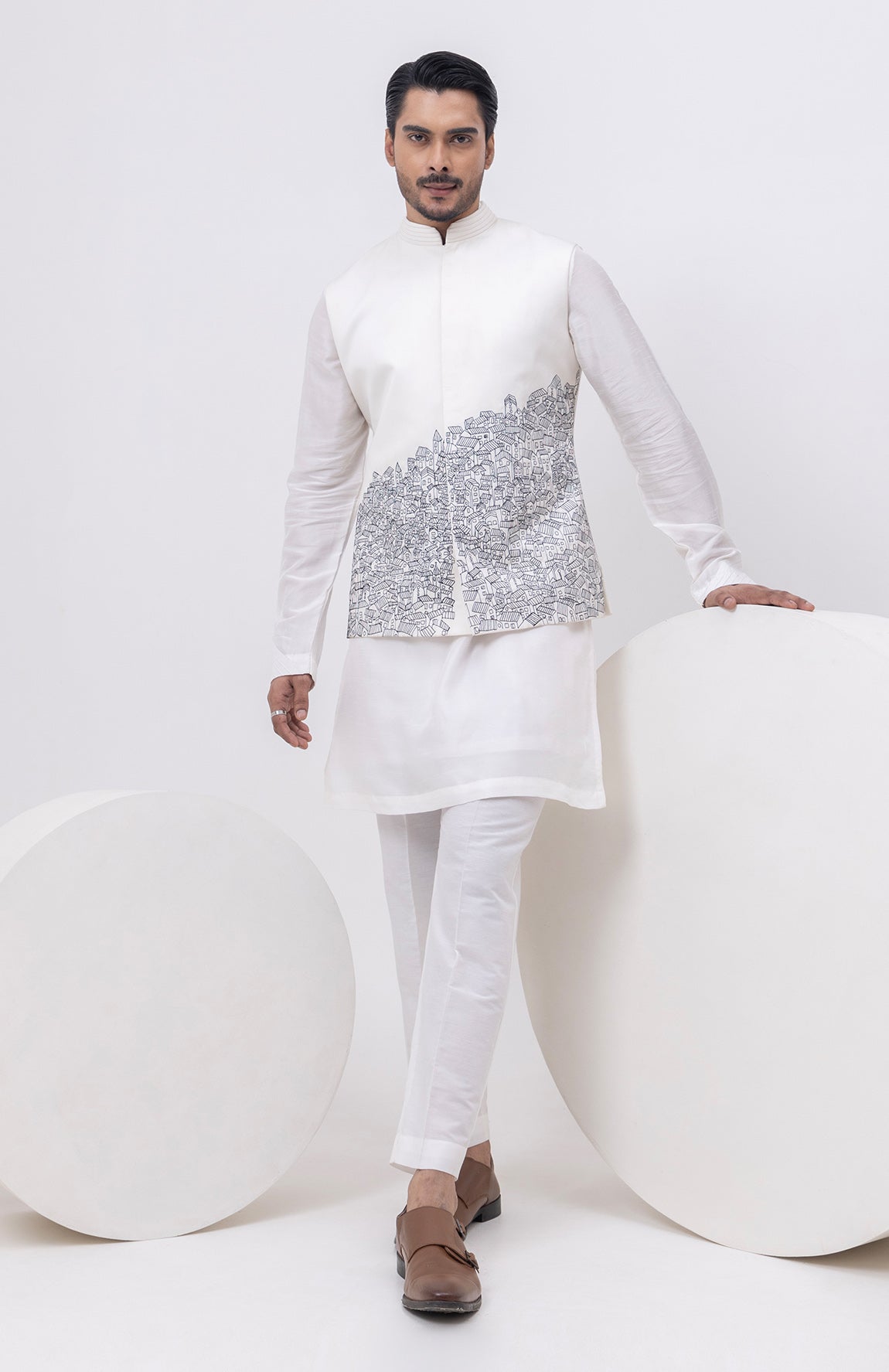 BUILDING DESIGNER NEHRU JACKET WITH KURTA & PANT SET
