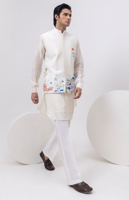 GREECE DESIGNER NEHRU JACKET WITH KURTA & PANT SET