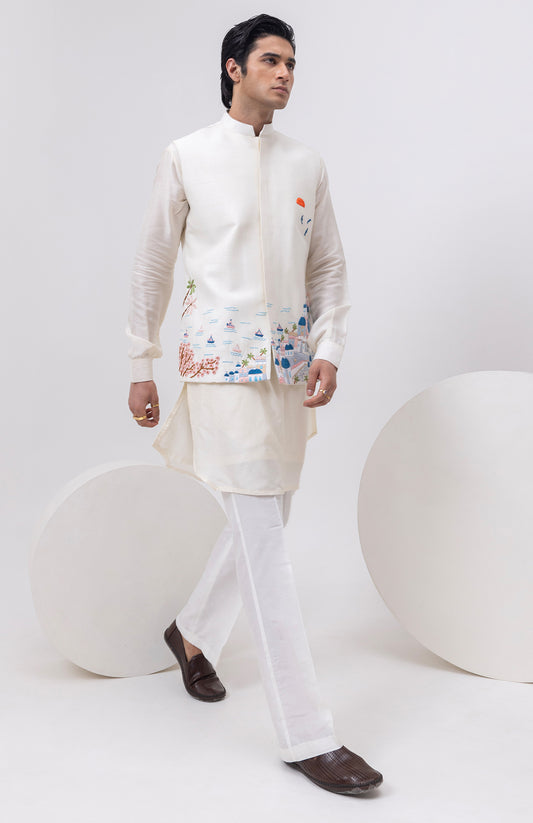 GREECE DESIGNER NEHRU JACKET WITH KURTA & PANT SET