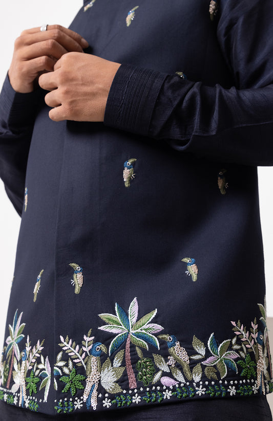 MACAW EMBELLISHED DESIGNER NEHRU JACKET / BUNDI