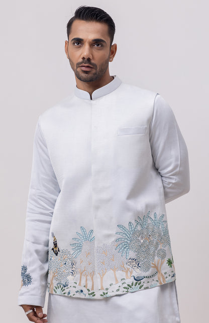 VRINDAVAN DESIGNER NEHRU JACKET WITH KURTA & PANT SET
