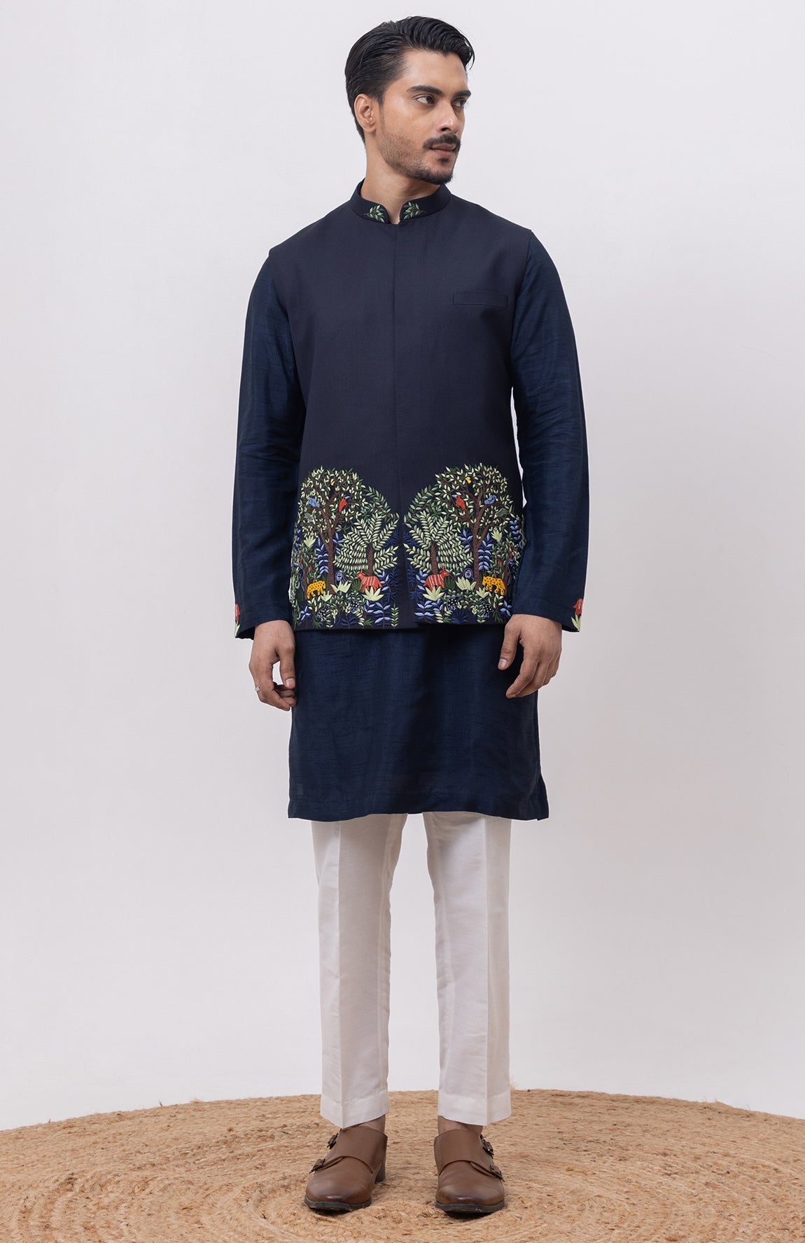 JUNGLE DESIGNER NEHRU JACKET WITH KURTA & PANT SET