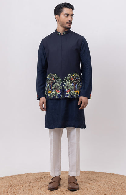 JUNGLE DESIGNER NEHRU JACKET WITH KURTA & PANT SET