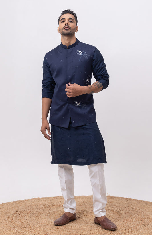 FIREFLY DESIGNER NEHRU JACKET / BUNDI WITH KURTA & PANT SET
