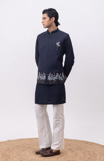 FLAMINGO DESIGNER NEHRU JACKET WITH KURTA & PANT SET