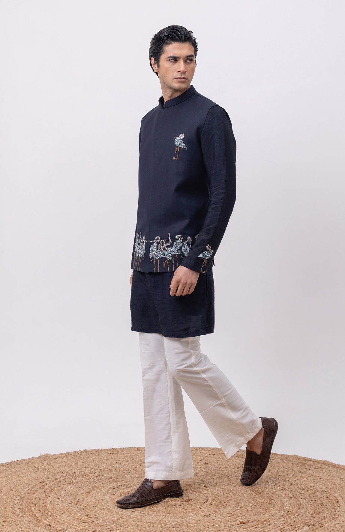 FLAMINGO DESIGNER NEHRU JACKET WITH KURTA & PANT SET