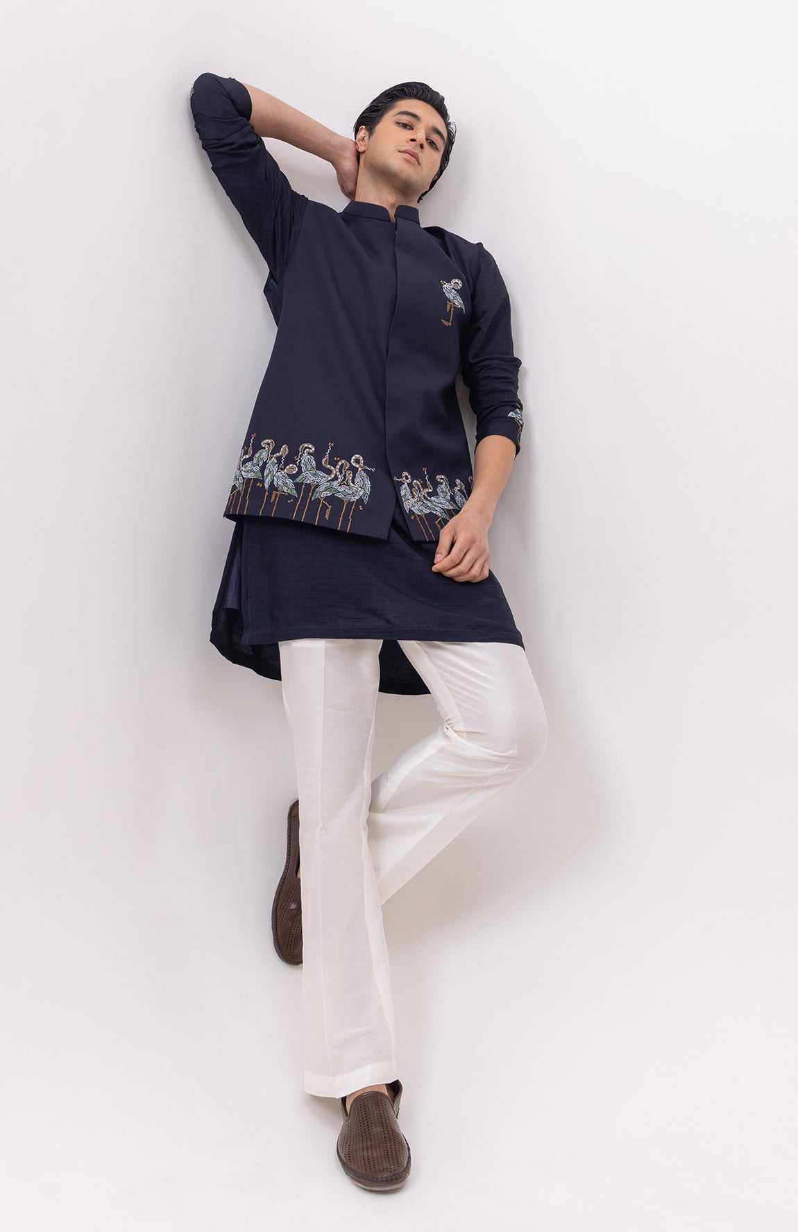 FLAMINGO DESIGNER NEHRU JACKET WITH KURTA & PANT SET