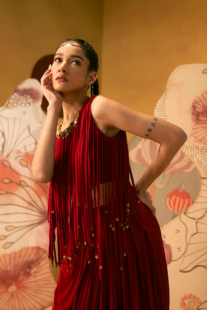 DURGA FRINGE TOP SET