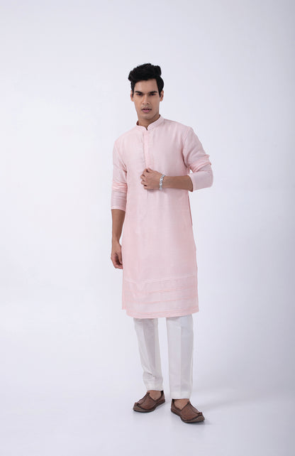 PASTEL PINK PINTUCK KURTA SET