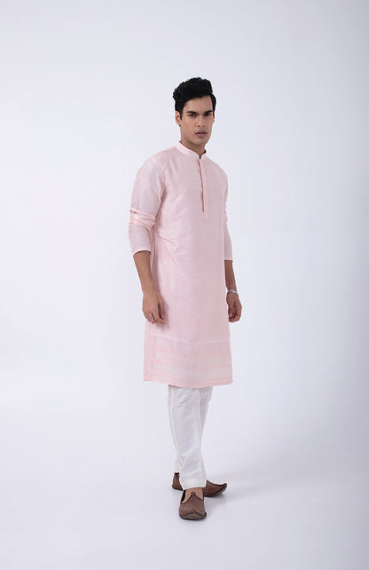 PASTEL PINK PINTUCK KURTA SET