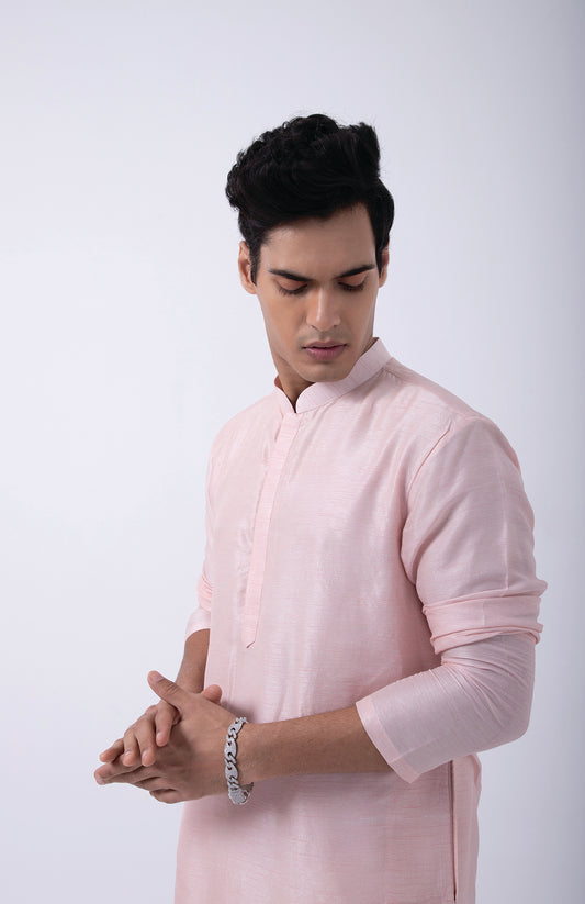 PASTEL PINK PINTUCK KURTA SET