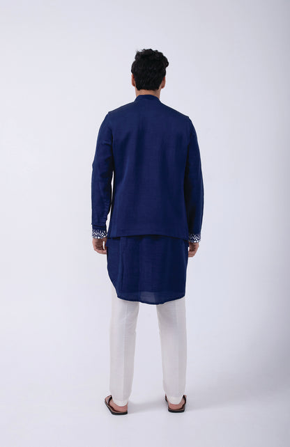 BLUE SILVER HAND EMB OPEN BUNDI