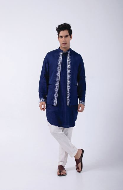 BLUE SILVER HAND EMB OPEN BUNDI