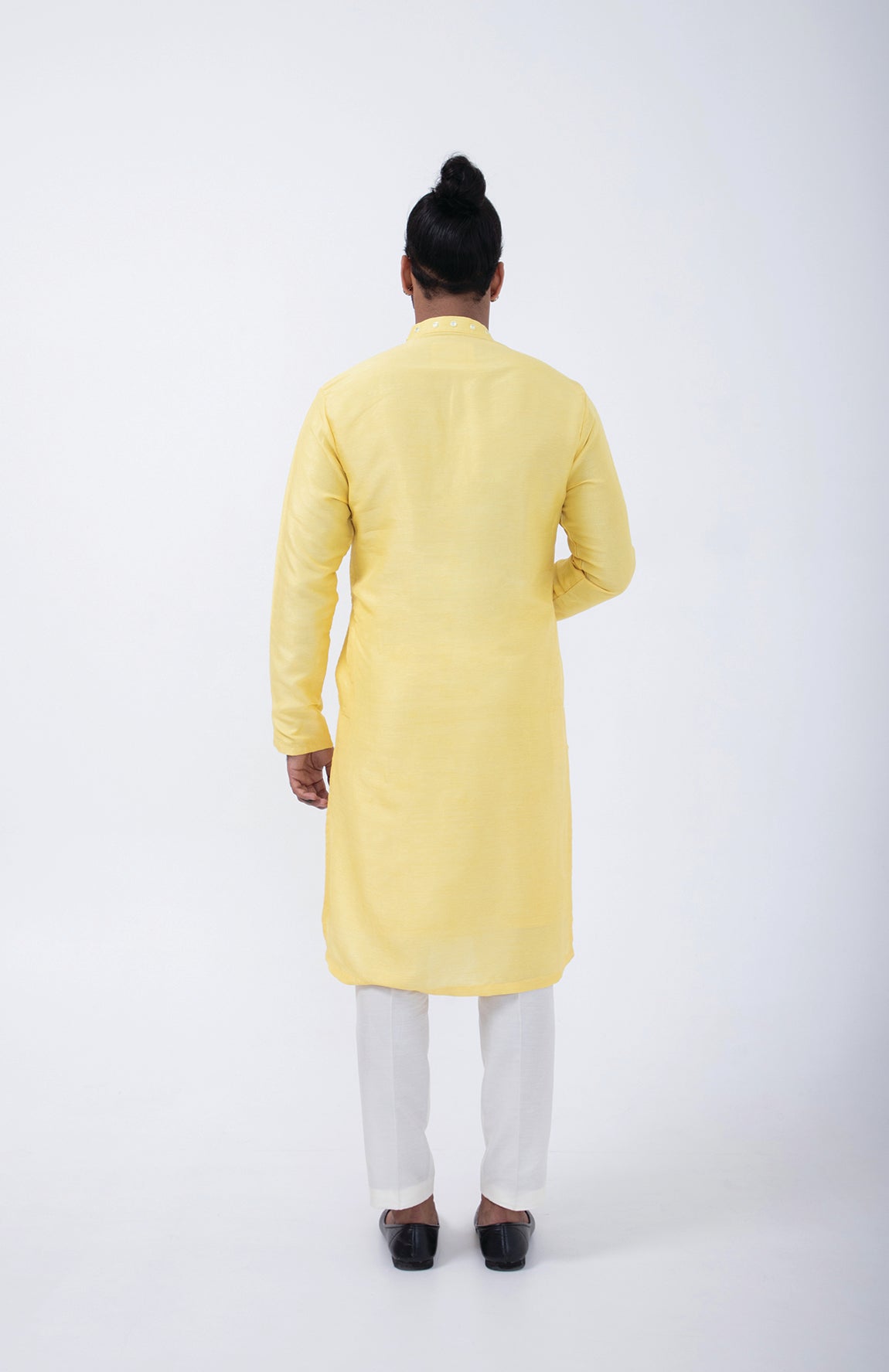 YELLOW PEACOCK MIRROR PLACMENT KURTA SET