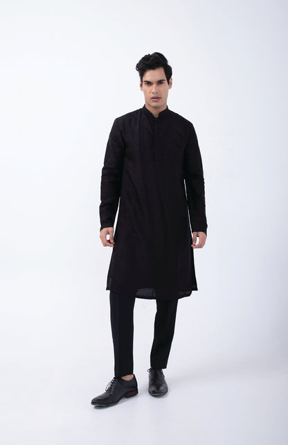 BLACK PINTUCK KURTA