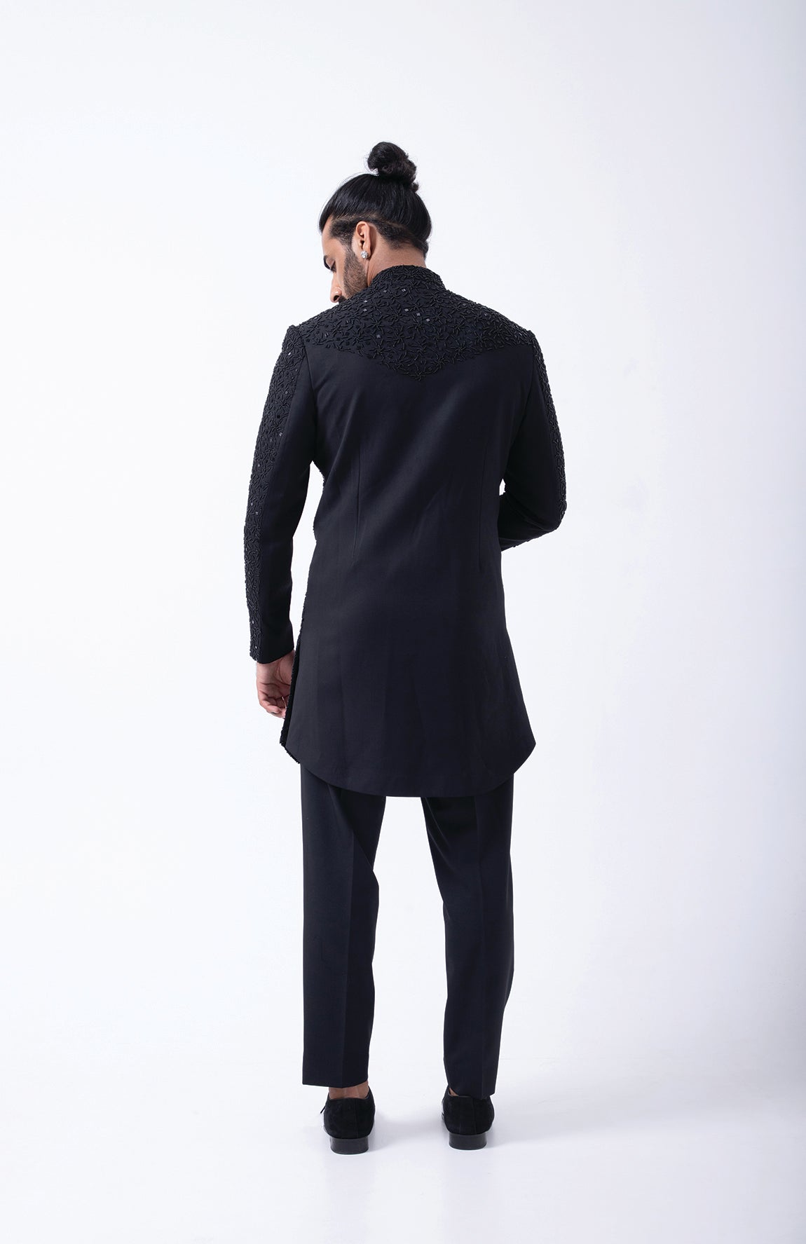 BLACK HEAVY WEB HAND EMBRIODERED INDOWESTERN