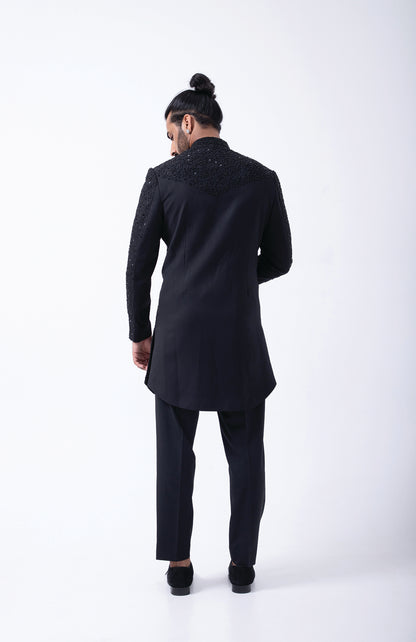BLACK HEAVY WEB HAND EMBRIODERED INDOWESTERN